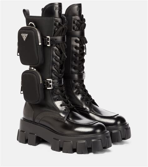 prada monolith boots dupe|Prada monolith boots.